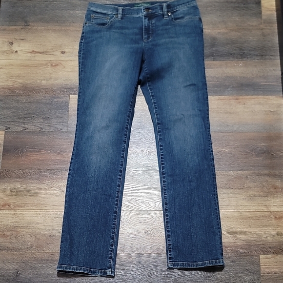 Lauren Ralph Lauren Dark Blue Straight Leg Jeans - Picture 1 of 8